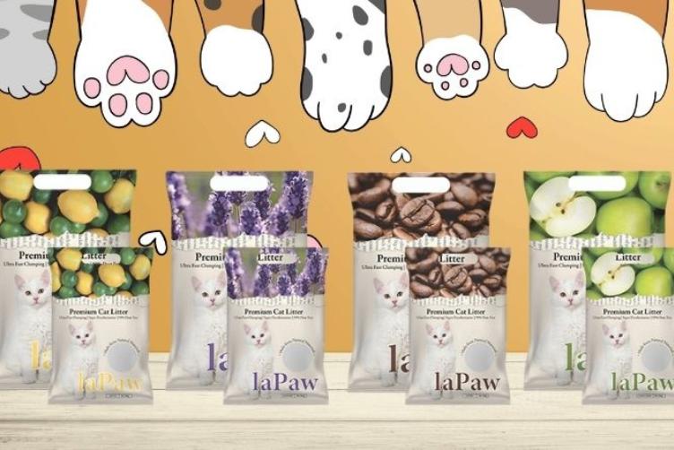 Lapaw premium scented cat litter with lemon, lavender, coffee, and green apple – ultra fine clumping formula for clean and fresh litter box experience